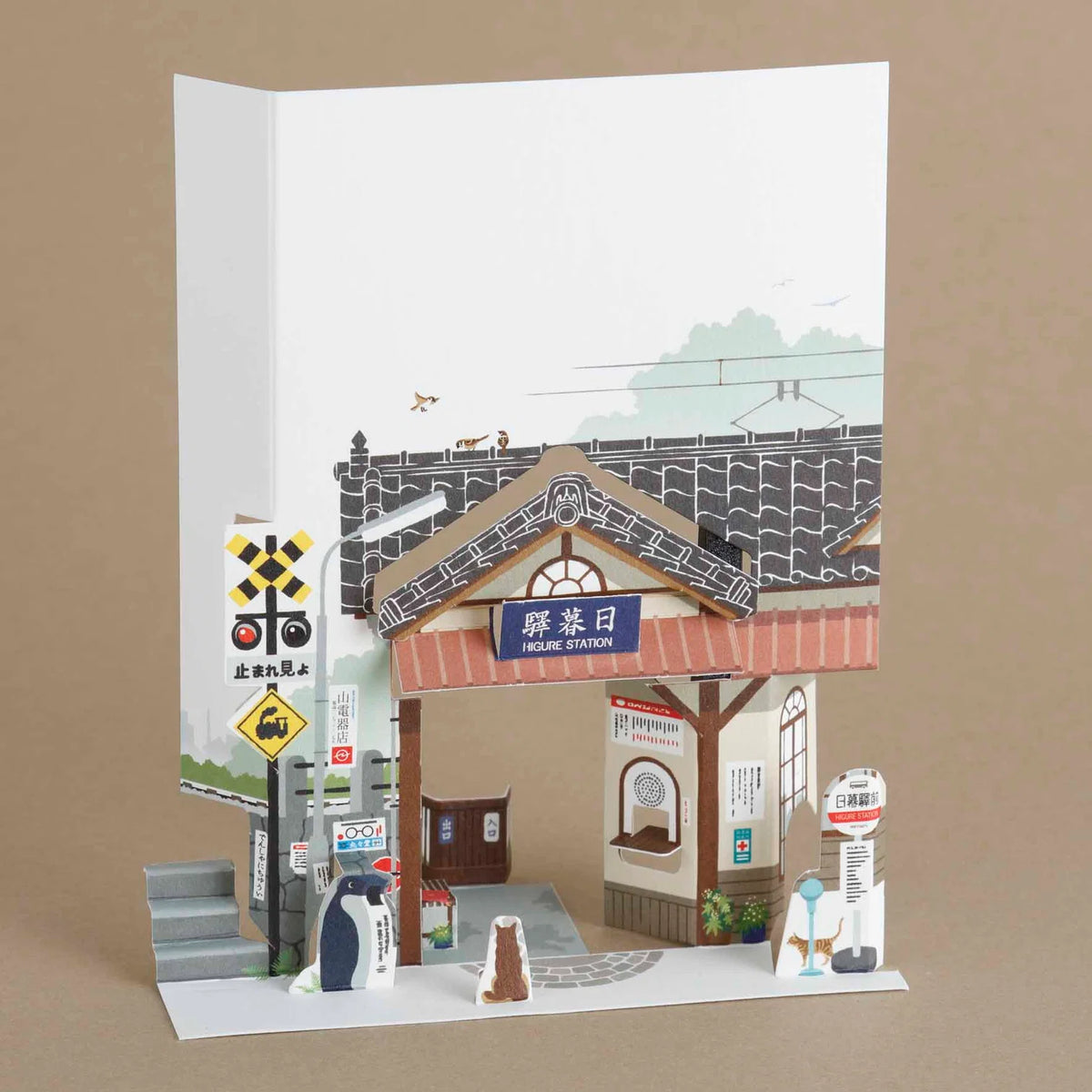 Gare (partie gauche) - Carte postale "Higure Station"