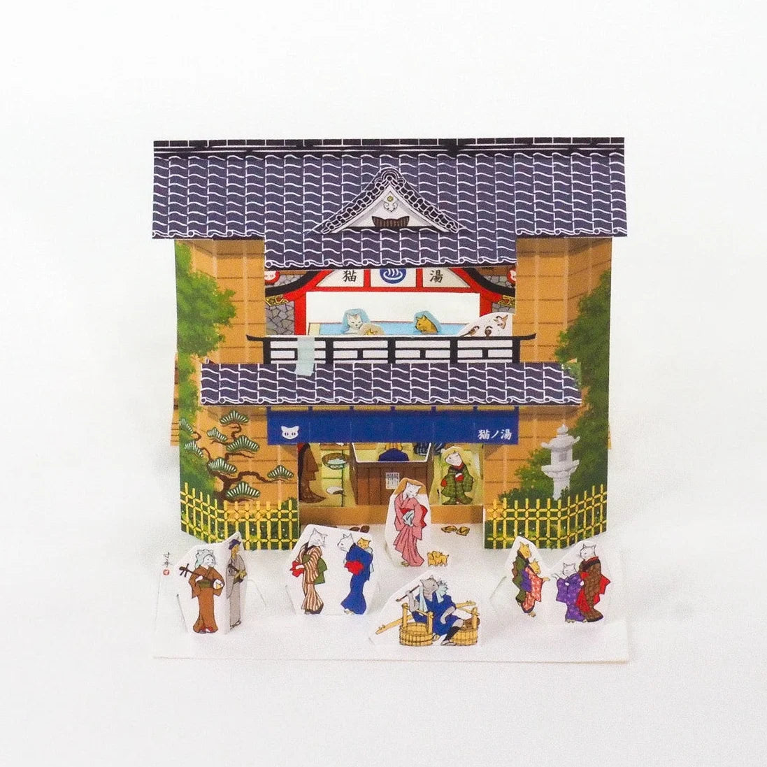 Bain public des chats - Carte postale "Ryûkô neko no onsen"