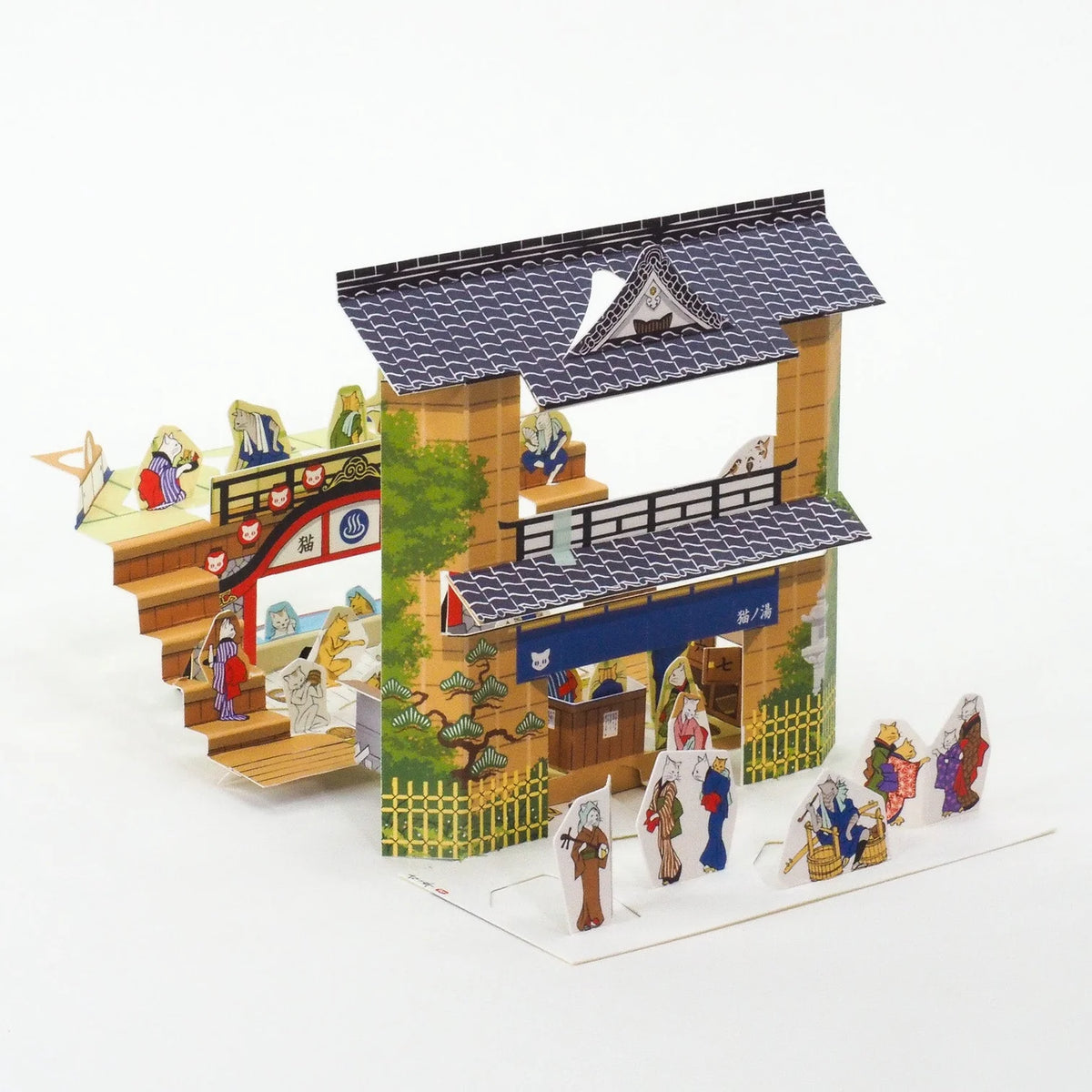 Bain public des chats - Carte postale "Ryûkô neko no onsen"