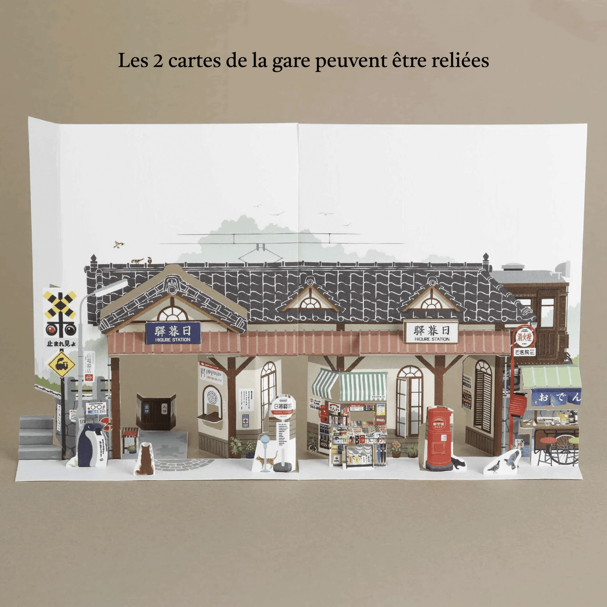 Gare (partie droite) - Carte postale "Higure Station"